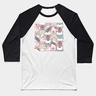 Christmas Cute Cats Pattern Baseball T-Shirt